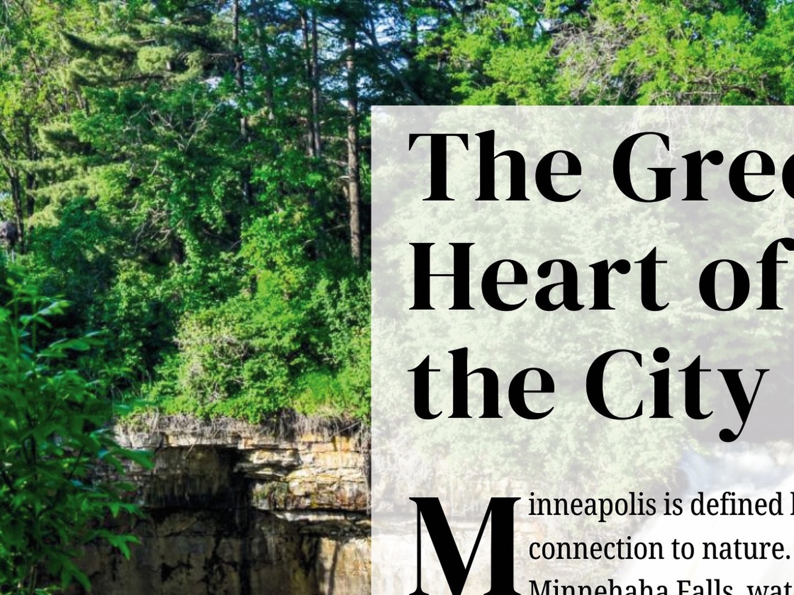 Minnehaha Falls cascading into a gorge in Minneapolis.
